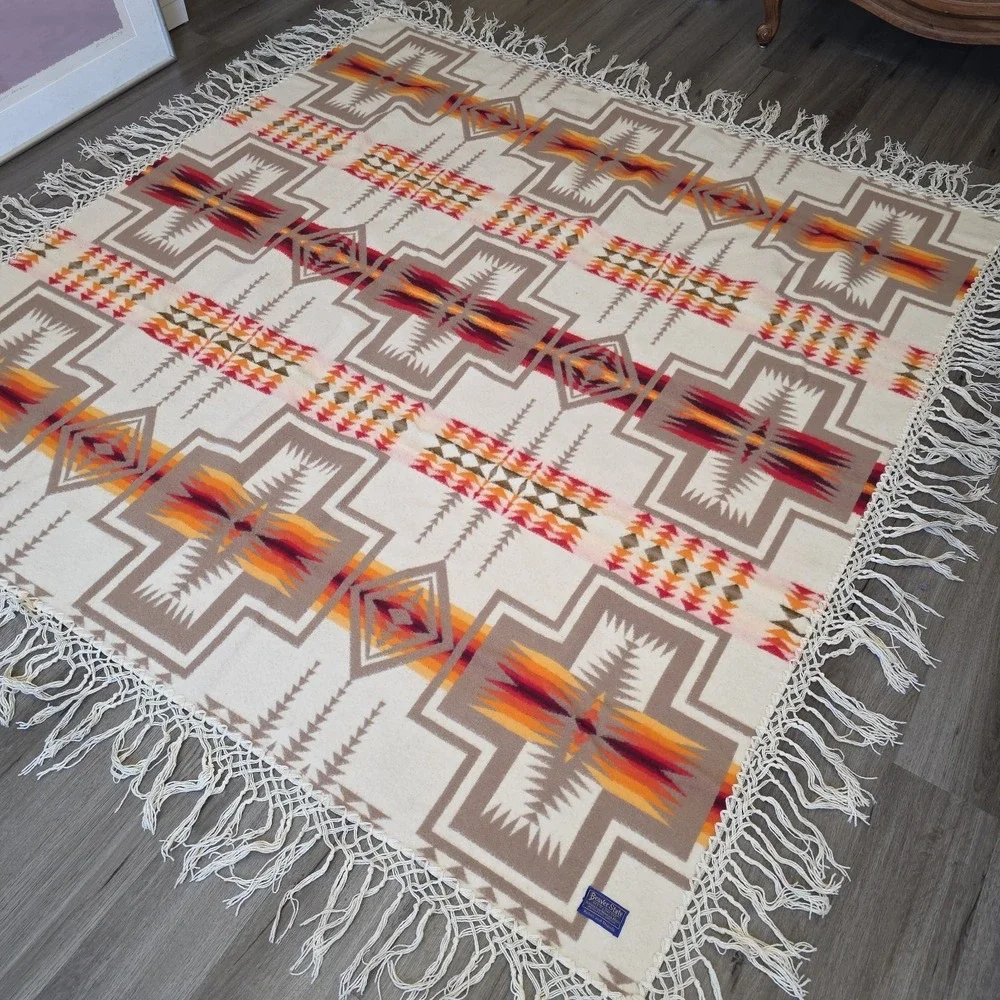 Beaver‎ State Pendleton Harding Wool Blanket USA 68